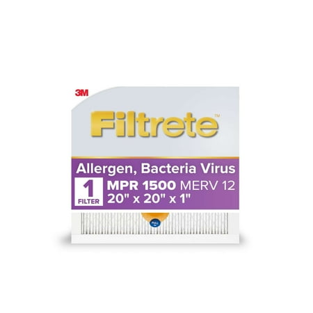 Filtrete - 20" x 20" x 1" Allergen, Bacteria and Virus Smart Air Filter - White