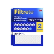 Filtrete 20x24x1 HVAC Furnace Air Filter, MPR 1900 MERV 13, Allergens Bacteria, Viruses & Air Pollutants, 2 Pack