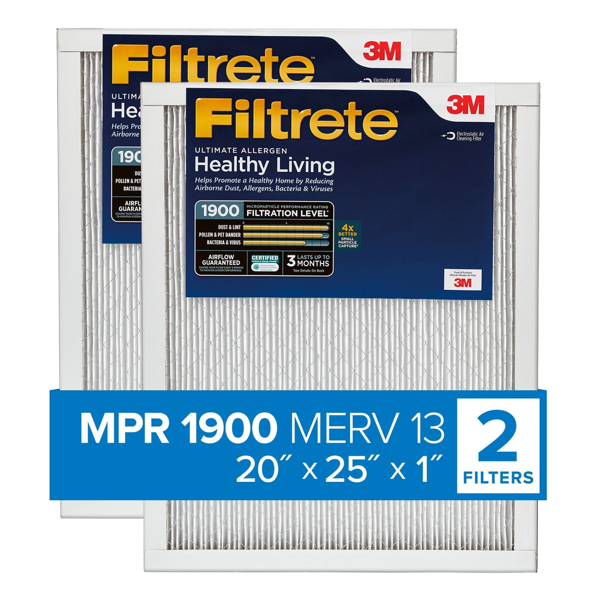 Filtrete 20x25x1 White Electrostatic Furnace Air Filter