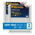 thumbnail image 1 of Filtrete 20x25x1 Air Filter, MPR 1900, MERV 13, Healthy Living Ultimate Allergen 3-Month Pleated 1-Inch Air Filters, 2 Filters, 1 of 7