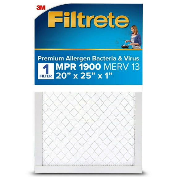 Filtrete 20x25x1 Air Filter, MPR 1900 MERV 13, Ultimate Allergen Reduction, 1 Filter