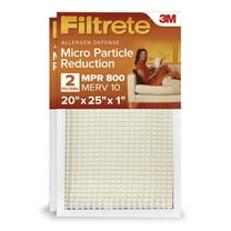 Filtrete 20x25x1 HVAC Furnace Air Filter, MPR 800 MERV 10, Micro Particle Reduction, 2 Filters