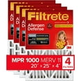thumbnail image 1 of Filtrete 20x25x4 AC Furnace Air Filter, MPR 1000 MERV 11, Allergen Defense, 4-Pack, Fits Lennox & Honeywell Devices Actual Dimensions 19.88 x 24.63 x 4.31, 4 Count, 1 of 6