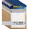 thumbnail image 1 of Filtrete 20x30x1 Air Filter, 3M MERV 5 HVAC AC Furnace Filter Replacement, 6-Pack (Actual Size 19.81x29.81x0.88 in), 1 of 7