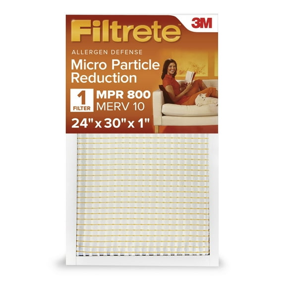 Filtrete 24x30x1 HVAC Furnace Air Filter, MPR 800 MERV 10, Micro Particle Reduction, 1 Filter