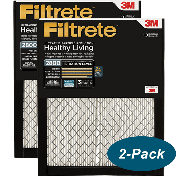Filtrete 3M 2800 MPR Ultrafine Particle Reduction Filters, 2-pack, 16x20x1