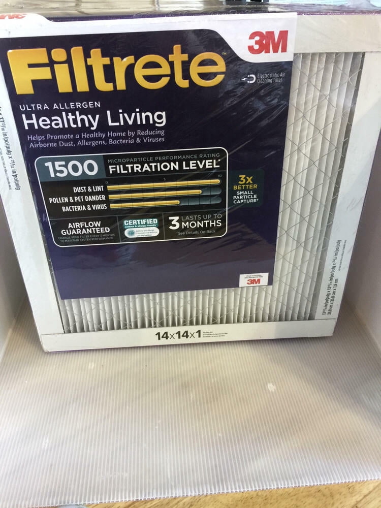 Filtrete 3m 1500 14x14x1 Air Filter Healthy Living Ultra Allergen 5 Lot Purple