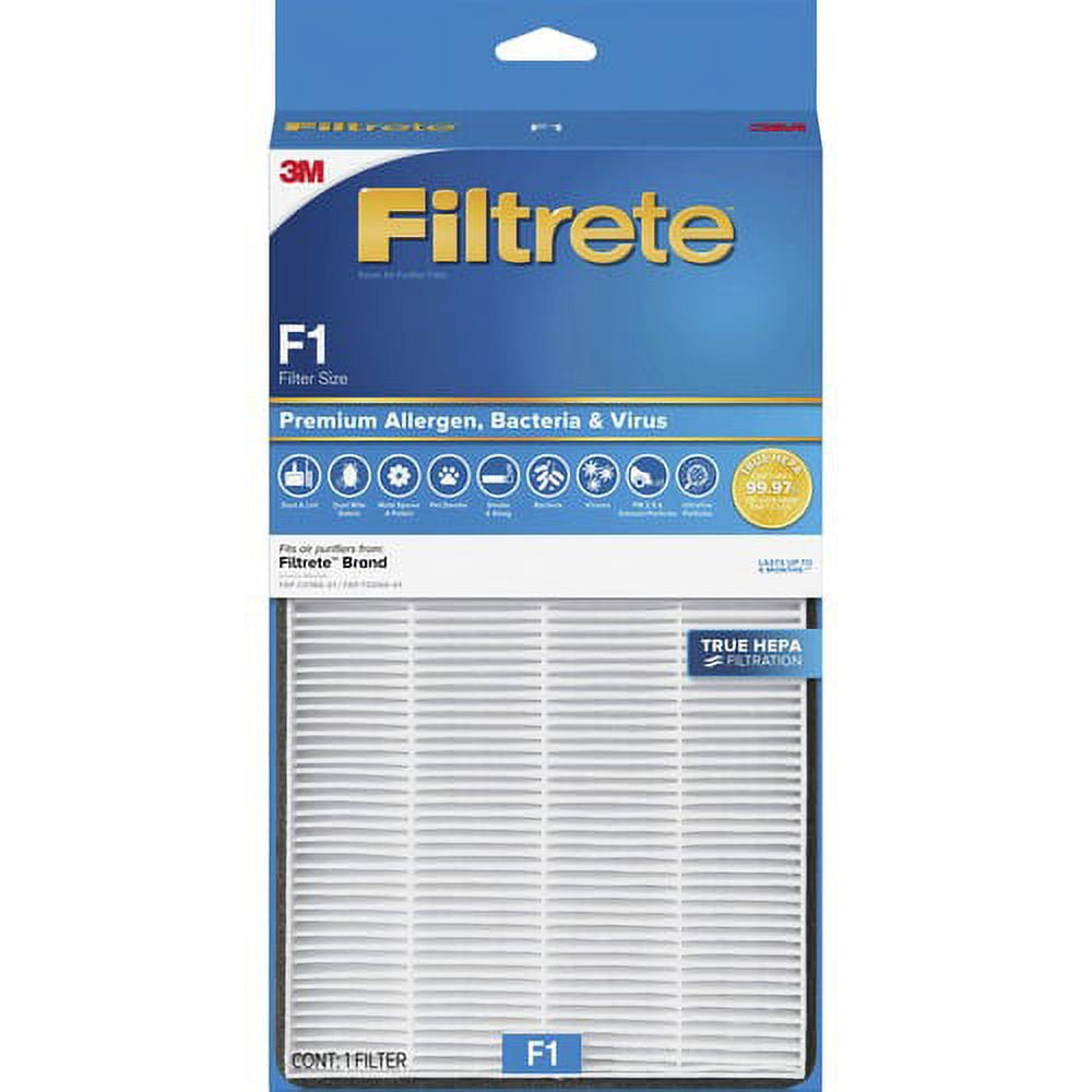Filtrete Air Filter HEPA For Air Purifier Remove Allergens Remove Bacteria Remove Virus ParticlesF1 Filter Grade 12 Height x 6.7 Width Polypropylene Bundle of 5 Each Walmart