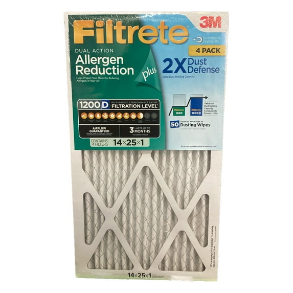 Filtrete Allergen Reduction Plus 2X Dust Filter 14 x 25 x 1 (4 pk.)