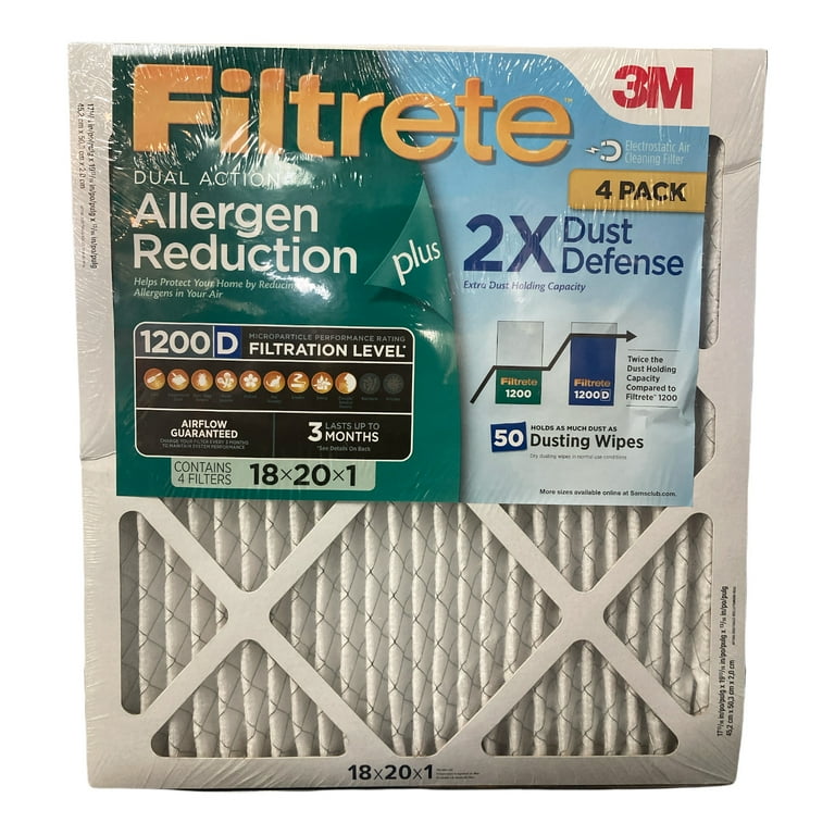 Filtrete Allergen Reduction Plus 2X Dust Filter 18 x 20 x 1 4 pk