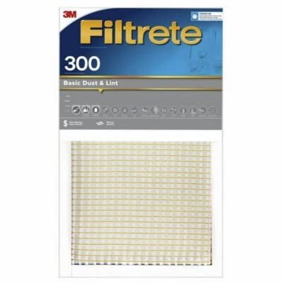 Filtrete BA20-4 12x24 x 1 in. Basic Dust & Lint Pleated Furnace Air Filter, Gray, MPR 300, 3 Months - Quantity 4