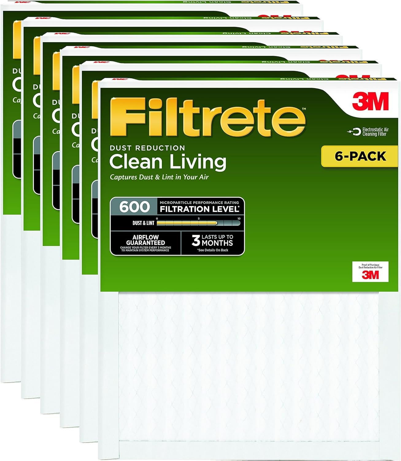 Filtrete DR01-6PK-2E 9831-4 16x25x1 Filter-Quantity 4, 6 Count Pack of 1, No Color