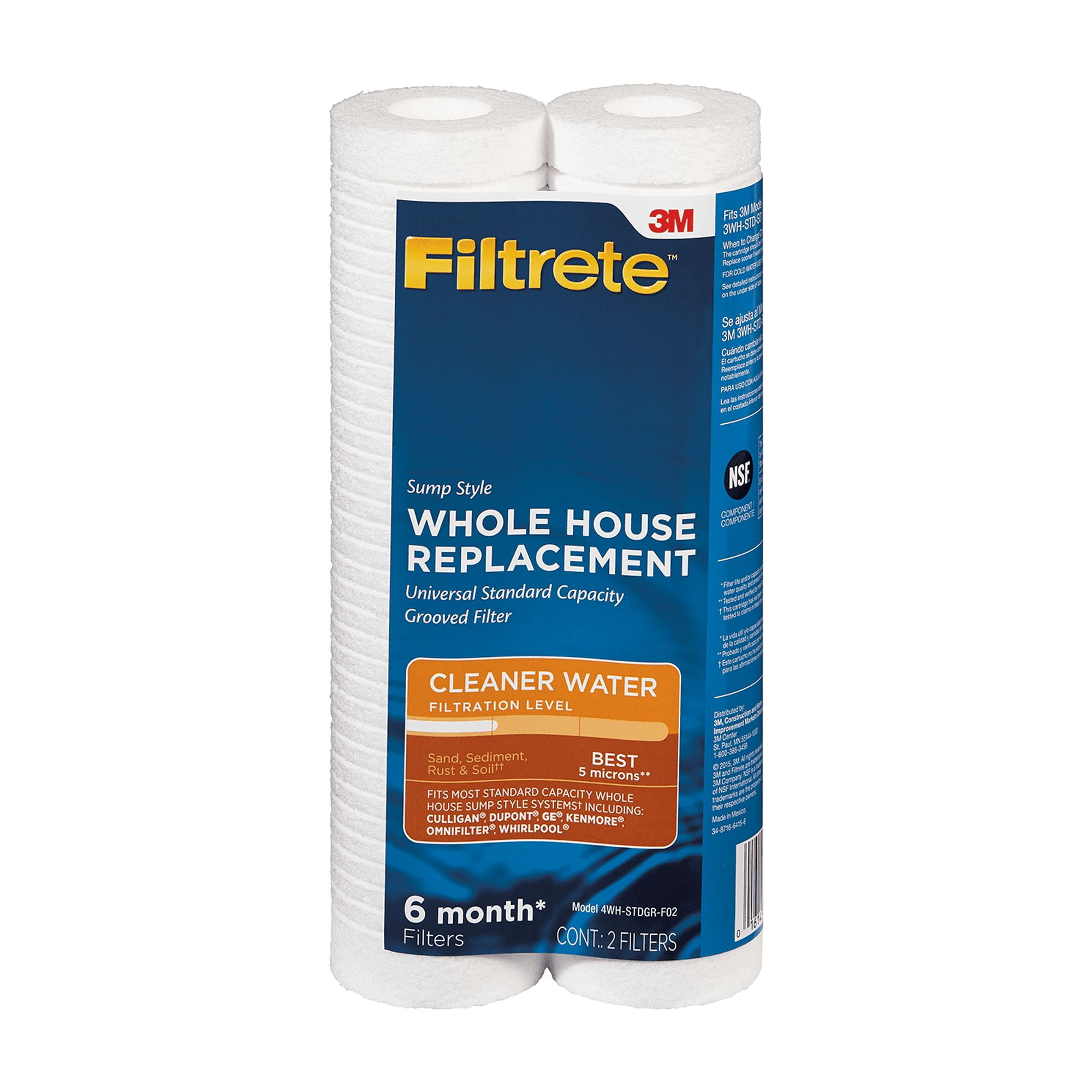 Filtrete Standard Capacity Whole House Grooved Replacement Water Filter, 4WH-STDGR-F02