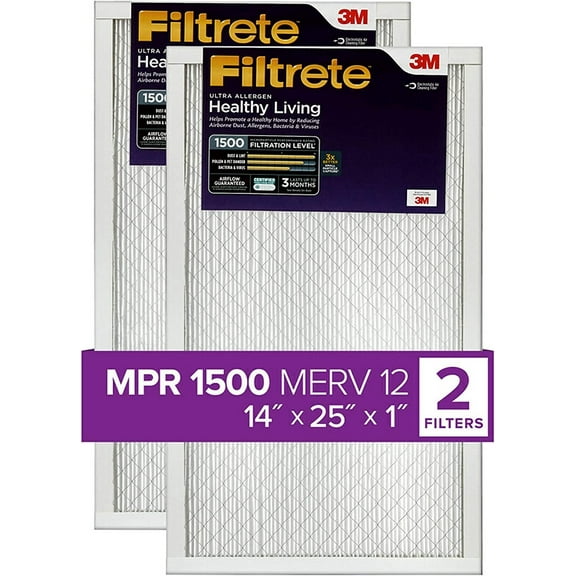 Filtreteâ„¢ Ultra Allergen Reduction Filter UR04-2PK-1E, 14 in x 25 in x 1 in (35.5 cm x 63.5 cm x 2.5 cm)
