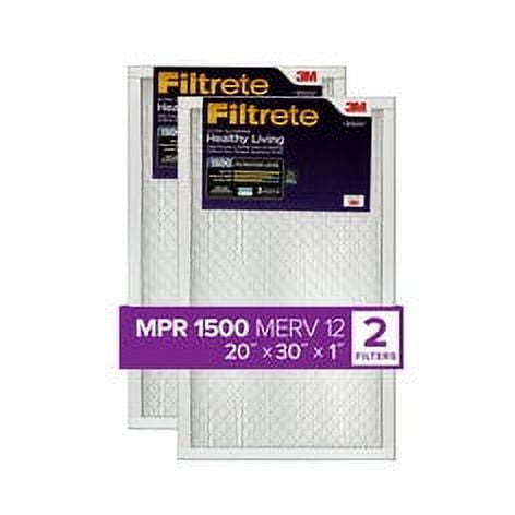 Filtrete 20x30x1 MERV 12 Electrostatic Furnace Air Filter, 2-Pack