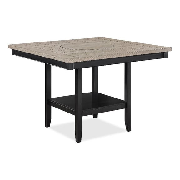 Filu Counter Height Dining Table-Lazy Susan-48 Inch Gray Top
