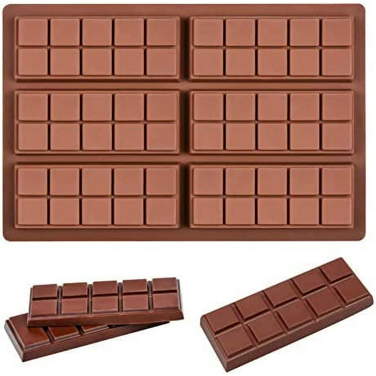 Fimary Chocolate Molds, Rectangle Chocolate Bar Sweet Molds Silicone  Bakeware Wax Melt Molds, Pack of 1