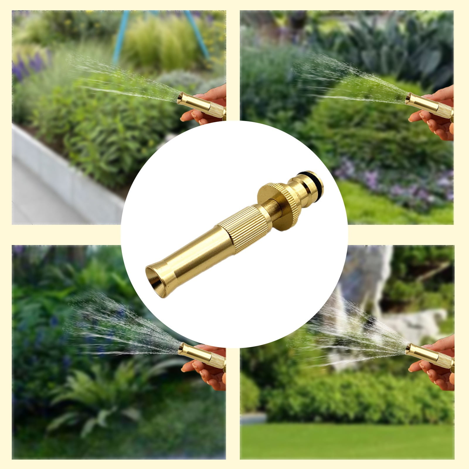 Fimeskey 1×Garden Nozzle Copper Garden Hose High Pressure Spray Nozzle