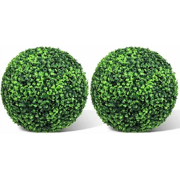 Fimeskey 2PC 19'' Artificial Plant Boxwood Topiary Ball, All-Year Greenery Faux Balls Plant Decorative Balls for Outdoor,Indoor,Garden,Backyard,Wedding