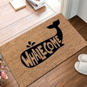 Fimeskey Carpet Whalecome Bathroom Door Front Non Slip Polyester Floor Mat