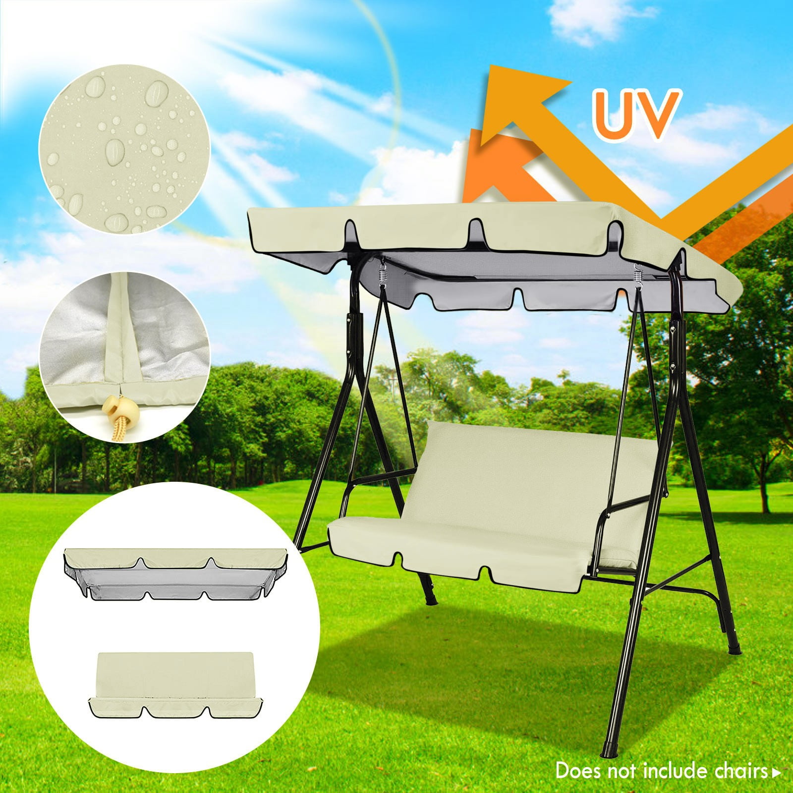 Fimeskey Folding Chair Replacement Outdoor Rain Ceiling Cover Cloth