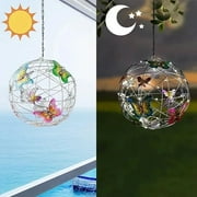 Fimeskey Hangs Led Solar Butterfly Hanging Tree Light Spherical Outdoor Courtyard Garden Decorative Light Spring Outdoor Decorative Solar Light