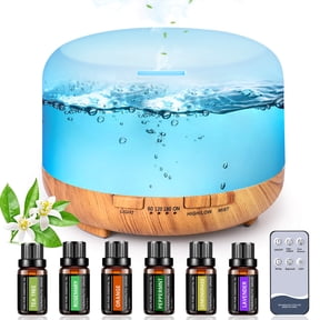 Fimilo 500ml Aroma Diffuser with 6*10ml Essential Oil with Remote Control for Large Room Home Office Car, Aromatherapy Fragrant Oil Air Humidifier Vaporizer for Gift