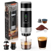 Portable Coffee Maker 3-in-1, Electric Espresso Machine with 7500mAh Battery, Compatible with Ground Coffee, NS & DG Cap