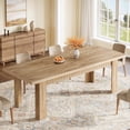 thumbnail image 1 of Finmind 79" Farmhouse Dining Table for 6-8, Extra Long Rectangular Wooden Kitchen Table, Dinner Table for Dining Room, Living Room, Natural Oak, 1 of 7
