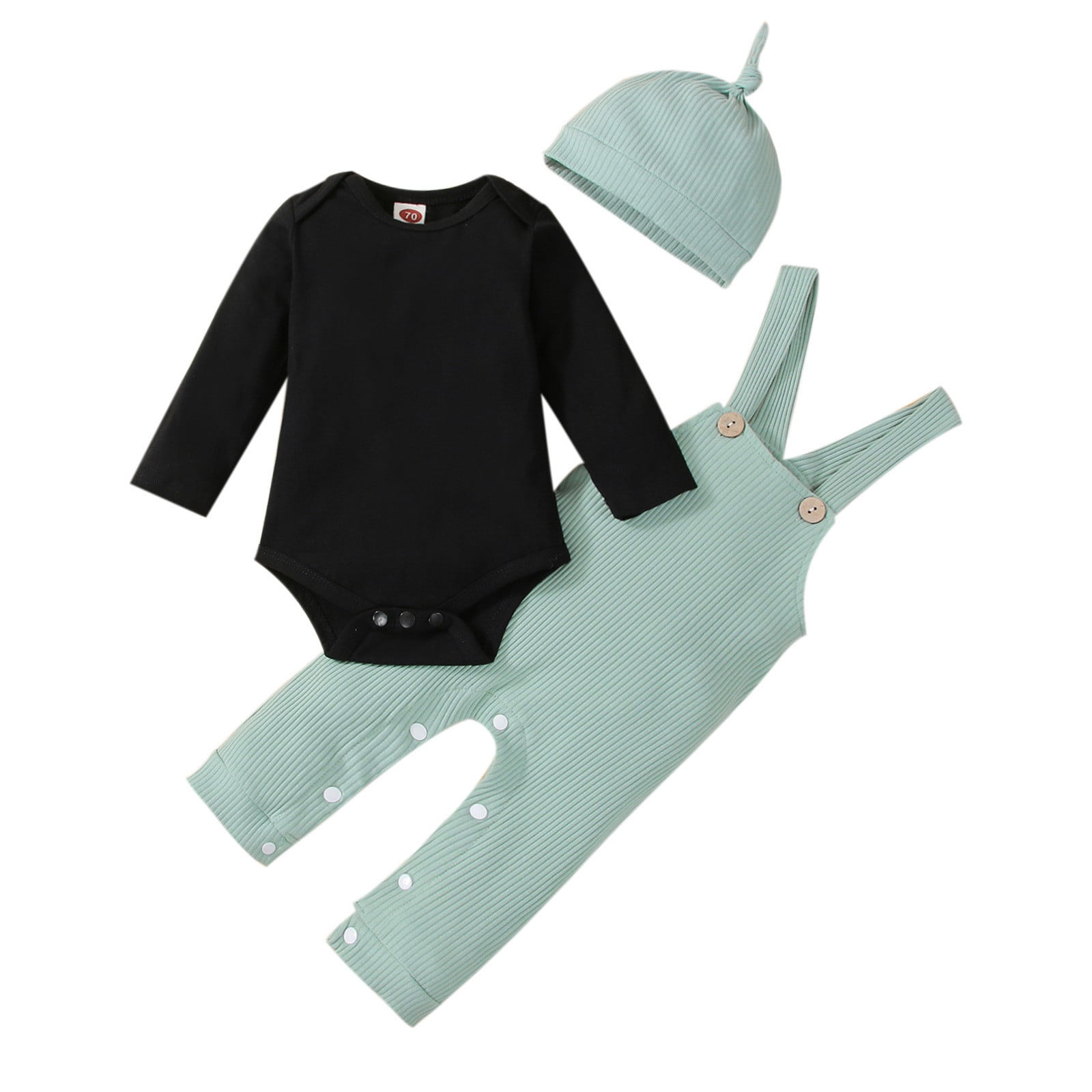 Unutiylobaby Boy Clothes Infant Long Sleeve Romper Suspender Pants Baby Overall Fall Winter Outfits Set