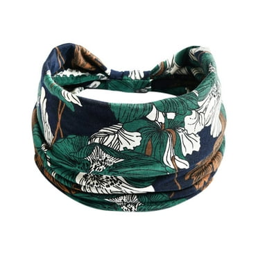 Fimkaul Head Wraps for Women Headband Knotted Exercise Elastic Running Yoga Wicking Sports Hijab Ladies Elastic Non Slip Hair Wide Heardband Turbans Hat Headbands