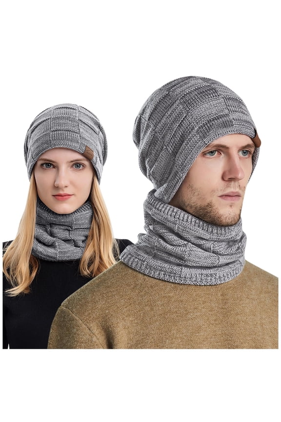 Head Wraps for Women Beanie Hat Coif Knitted Hats Warm Windproof Hood Adult Knit Scarf Hats Mens Winter Caps