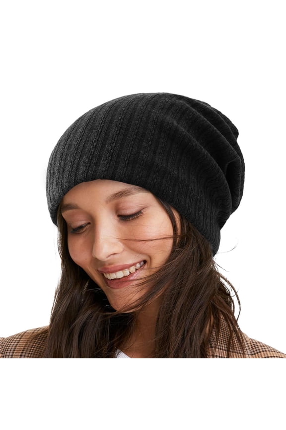 Head Wraps for Women Beanie Hat Headwear Warm Chunky Cable Knit Hats Soft Thick Knitted Cold Weather Mens Winter Caps
