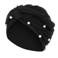 thumbnail image 1 of Fimkaul Head Wraps for Women Beanie Hat Muslim Ruffle Beading Turban Pearl Wrap Baseball Mens Winter Caps, 1 of 2