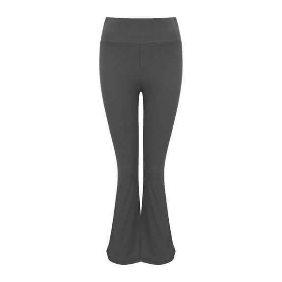Fimkaul High Waist Leggings for Women Solid Fashionable Casual High Waisted Sports Yoga Flared Pants Yoga Pants Dark Gray M