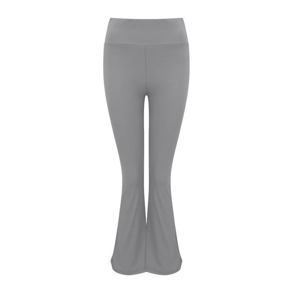 Fimkaul High Waist Leggings for Women Solid Fashionable Casual High Waisted Sports Yoga Flared Pants Yoga Pants Grey XL