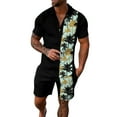thumbnail image 1 of Fimkaul Mens Summer 2 Piece Outfits Short Sets 3D Suit Shorts Beach Tropical HawaiianSS Body Sports Shorts Suit Sports Suit Short Sleeve Tracksuits Black 6XL, 1 of 3