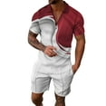 thumbnail image 1 of Fimkaul Mens Summer 2 Piece Outfits Short Sets 3D Suit Shorts Beach Tropical HawaiianSS Body Sports Shorts Suit Sports Suit Short Sleeve Tracksuits Red 3XL, 1 of 4