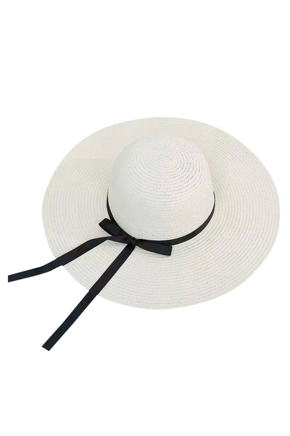 Summer Cap Womens Sun Hats Big Brim Floppy Wide Brim Hats Bowknot Folding Beach Cap Mens Sun Hat