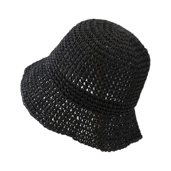 Fimkaul Summer Womens Bucket Hat Men Caps Woven Small Fresh Beach Sunshade Small Brimmed Fisherman Hat Sun Hats