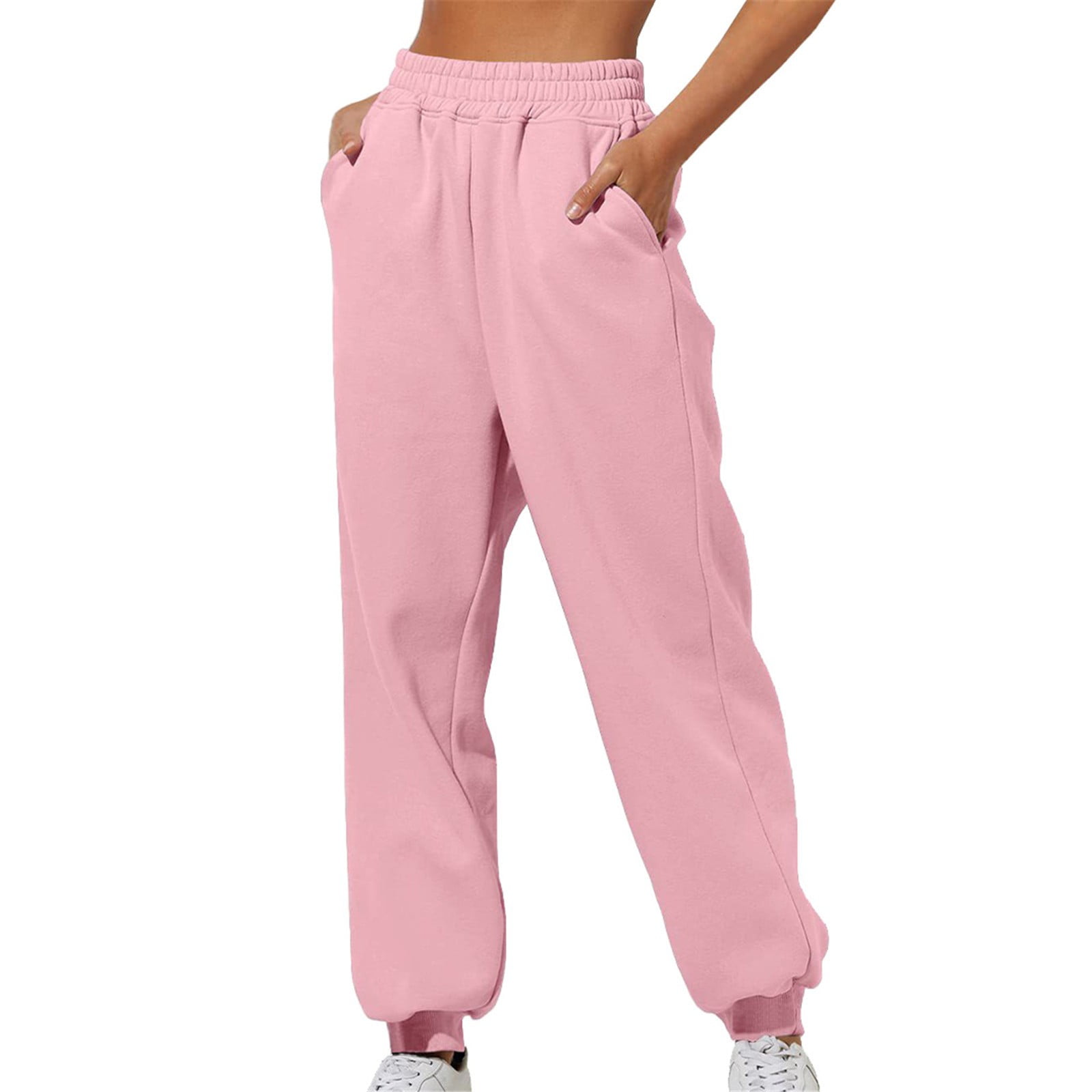 Zizocwa Preppy Sweatpants Plus Size Women Women'S Bottom Sweatpants Joggers  Pants Workout High Waisted Yoga Pants With Pockets Cute Leggings For Women  