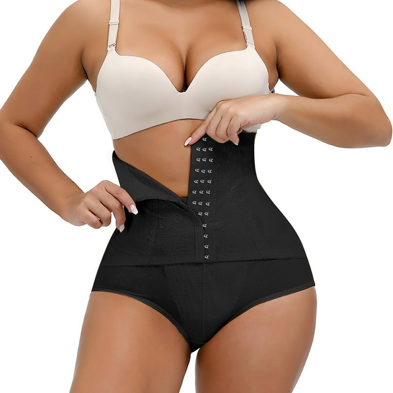 Fimkaul Women s Shapewear Tummy Control Bodysuit Plus Size Butt Lifter Seamless Waist Trainer Hi Waist Panty Body Shaper Black XXXXL Walmart