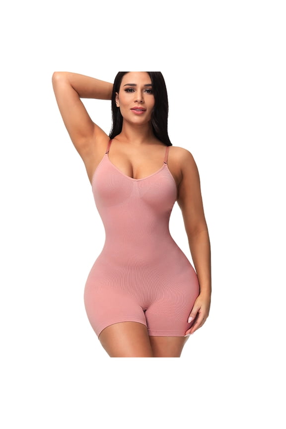 Women's Shapewear Tummy Control Bodysuit Shaping Waist Tights Slim One-Piece Belly Bra Body Shaper Pink S