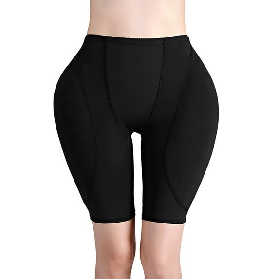 Fimkaul Women's Shapewear Tummy Control Plus Size Butt Pads Bigger Butt Hip Pads Hip Enhancer Upgraded Sponge Padded Butt Lifter Panties Body Shaper Shorts Black XXXL