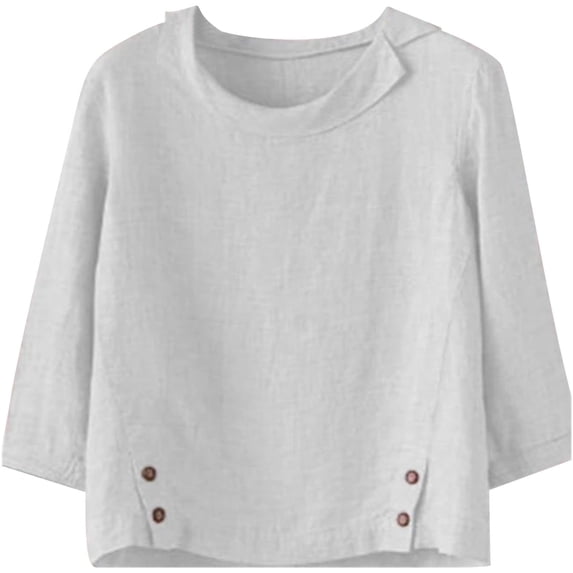 Fimkaul Women's Shirts Winter Fall Plus Size Long Sleeve Casual Tops Spring Cotton Large Bottom Button Solid Shirt T-Shirts White XL