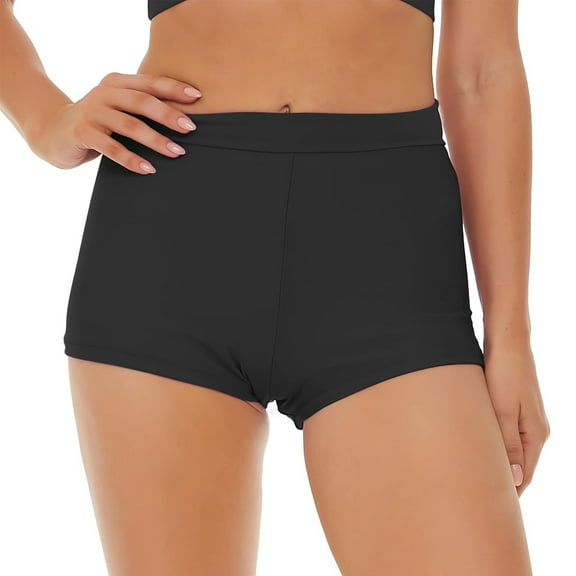 Fimkaul Women's Swim Shorts High Waisted Tummy Control Boy Full Coverage Boardshort Bathing Suit Bottoms Swimsuit Shorts