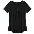 thumbnail image 1 of Fimkaul Women's T Shirts Short Sleeve Casual Tops Summer Loose Tunic Tee Plus Size Blouse T-Shirt Black 4XL, 1 of 2