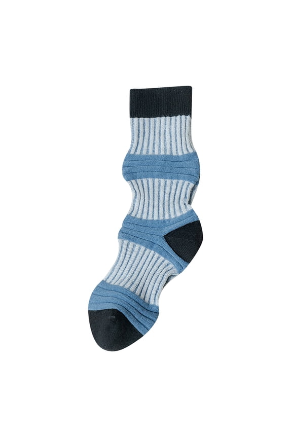 Women's Tights Stockings Socks Fall Winter Mid Tube With Folds Contrast Fashion Casual Pile Womens Socks