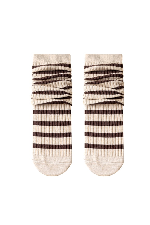 Women's Tights Stockings Socks Striped Mid Tube Fall Qinter Long Tube Pure Cotton Pile Womens Socks