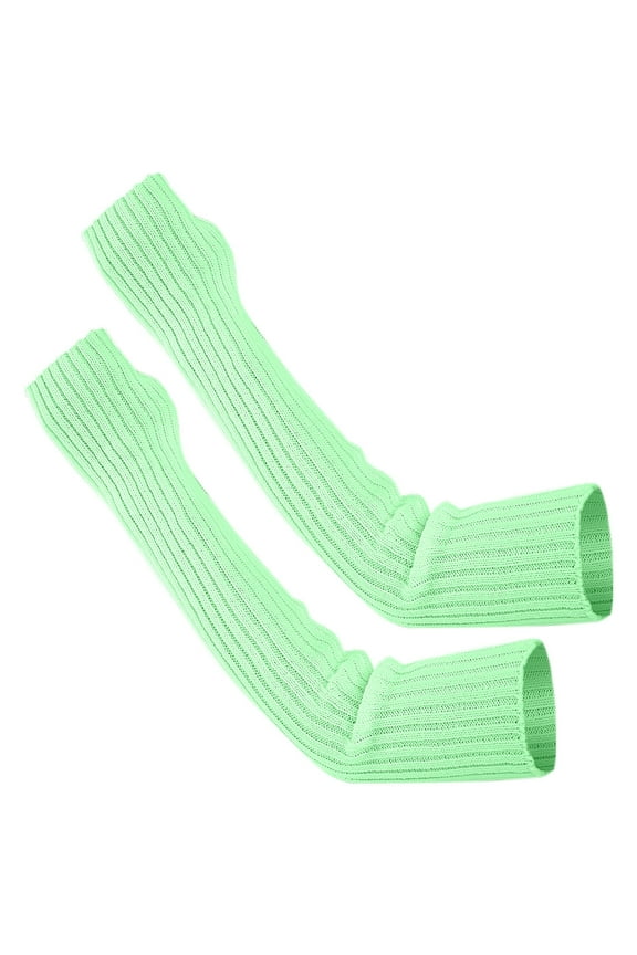 Womens Gloves Wrist Arm Warmer Solid Knitted Long Fingerless Mitten Winter Gloves